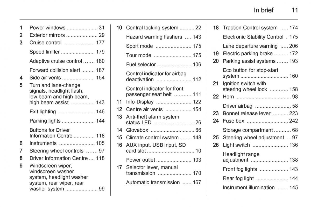 manual  Opel Zafira C Tourer owners manual / page 13