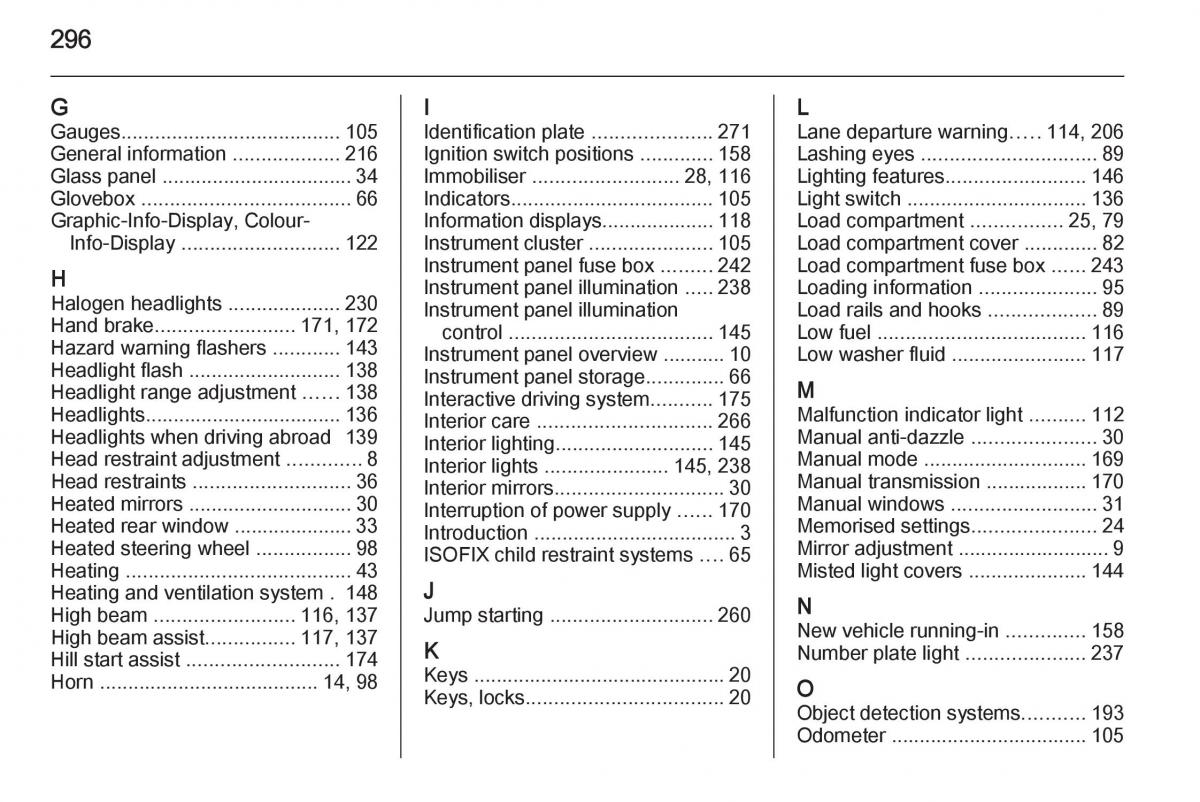 manual  Opel Zafira C Tourer owners manual / page 298