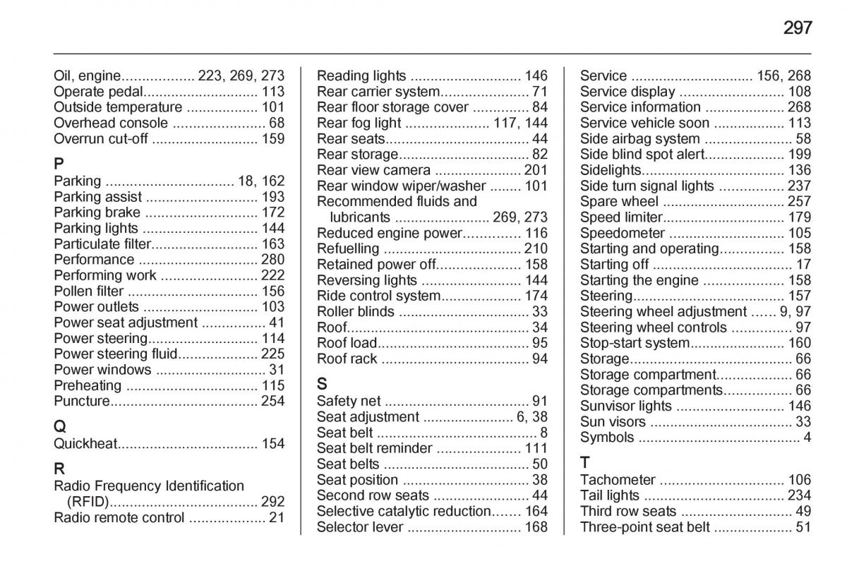 manual  Opel Zafira C Tourer owners manual / page 299