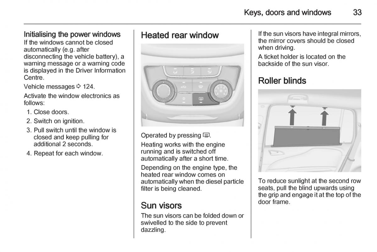 Opel Zafira C Tourer owners manual / page 35