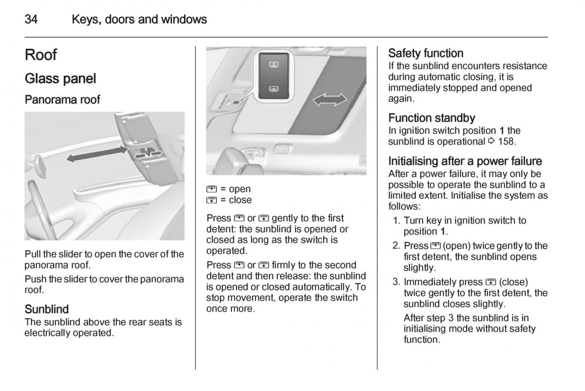 Opel Zafira C Tourer owners manual / page 36