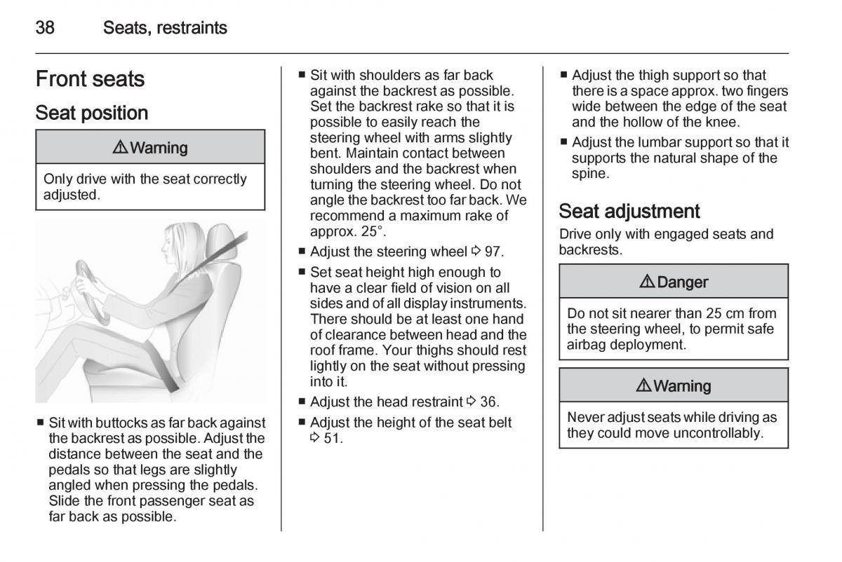 Opel Zafira C Tourer owners manual / page 40