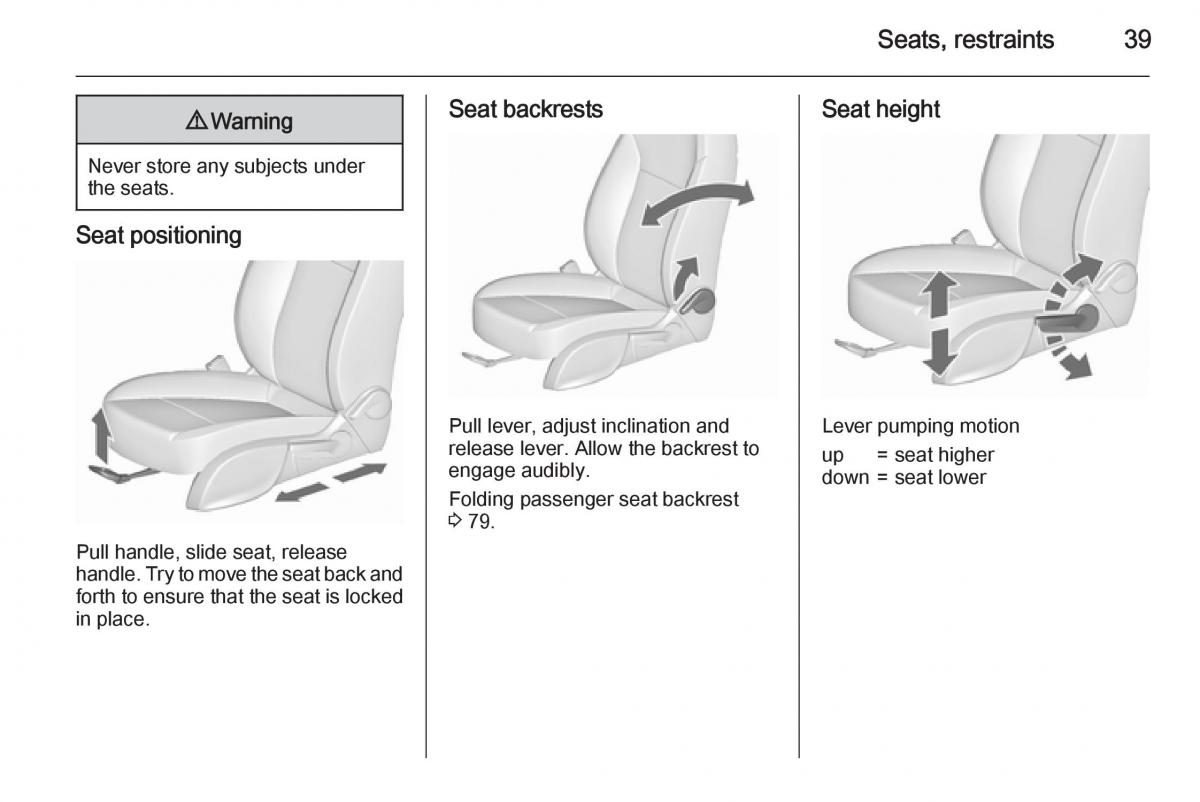 Opel Zafira C Tourer owners manual / page 41