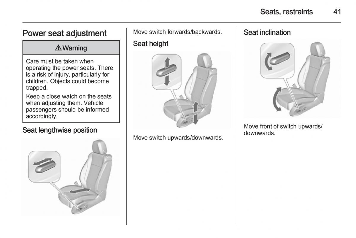 Opel Zafira C Tourer owners manual / page 43