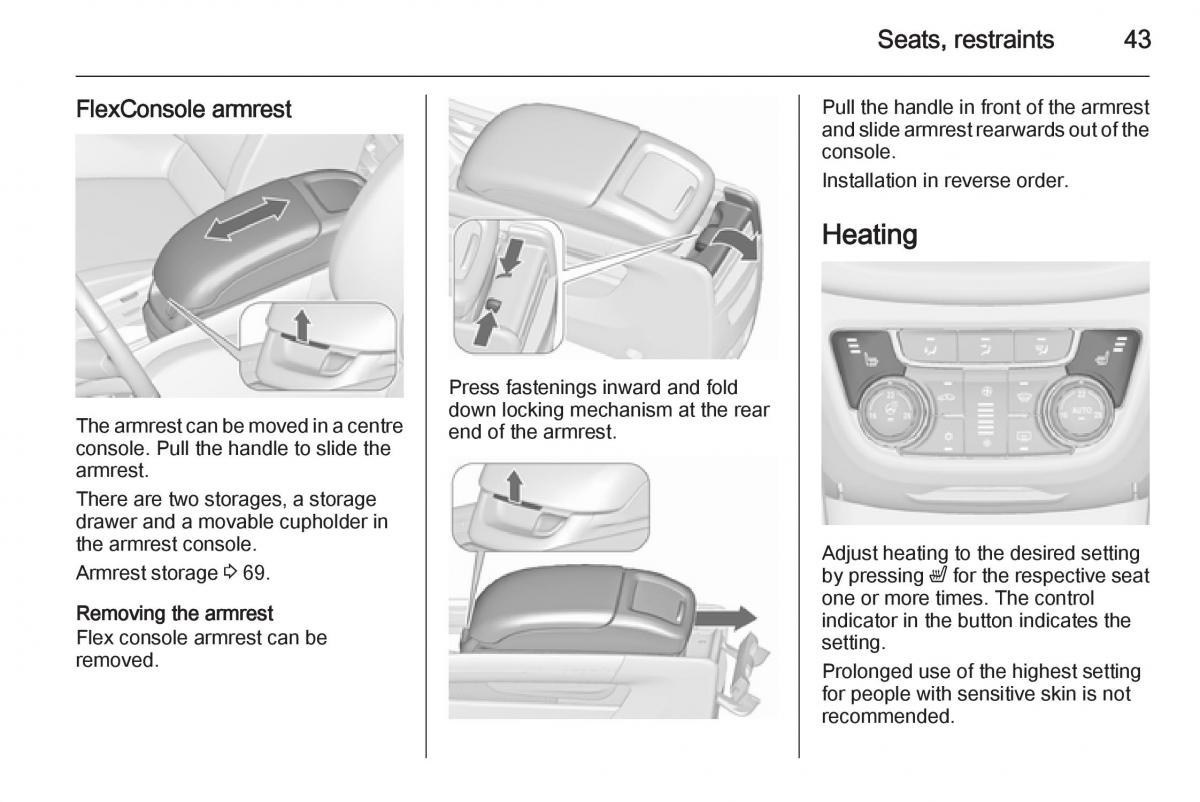 Opel Zafira C Tourer owners manual / page 45
