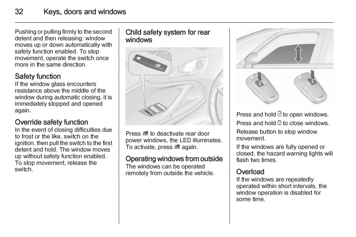 Opel Zafira C Tourer owners manual / page 34