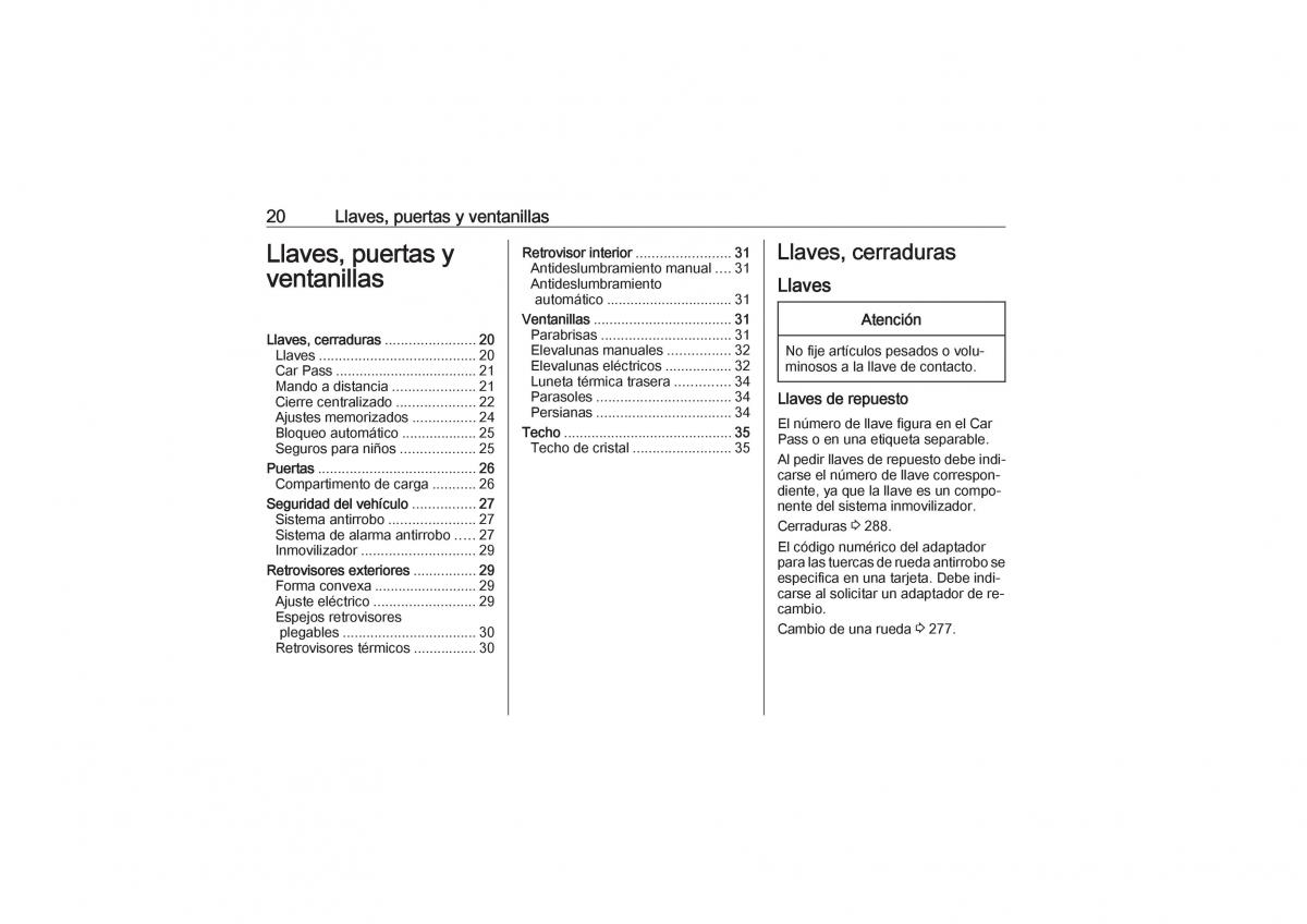 Opel Zafira C Tourer manual del propietario / page 22