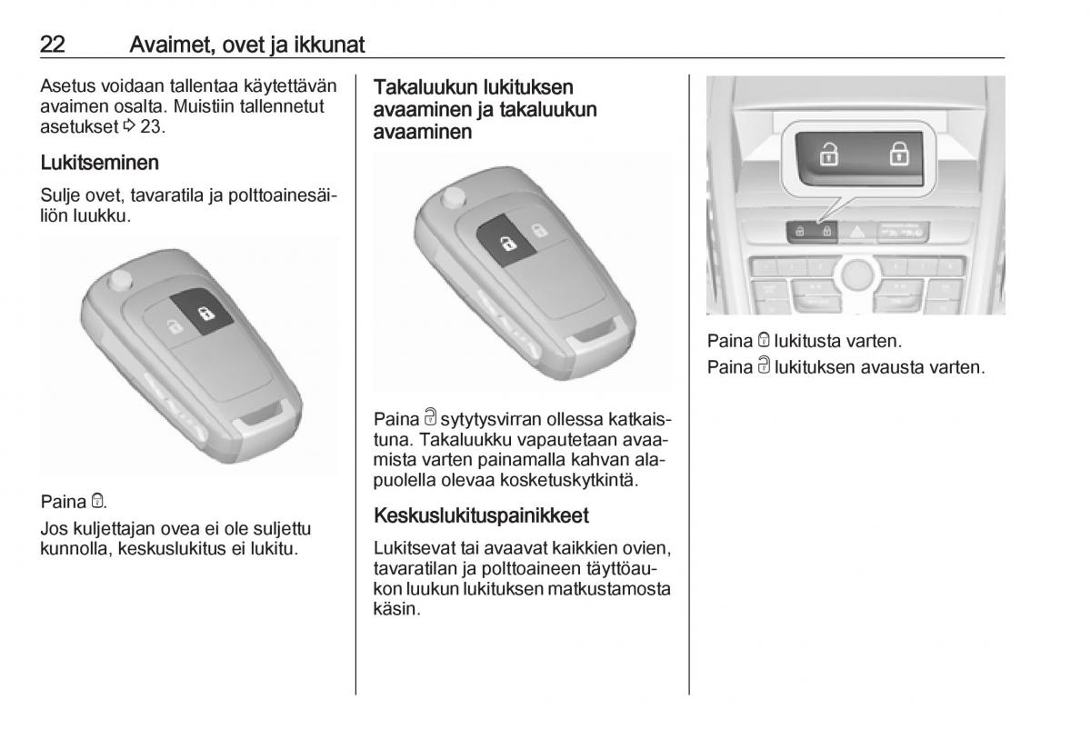 Opel Zafira C Tourer omistajan kasikirja / page 24
