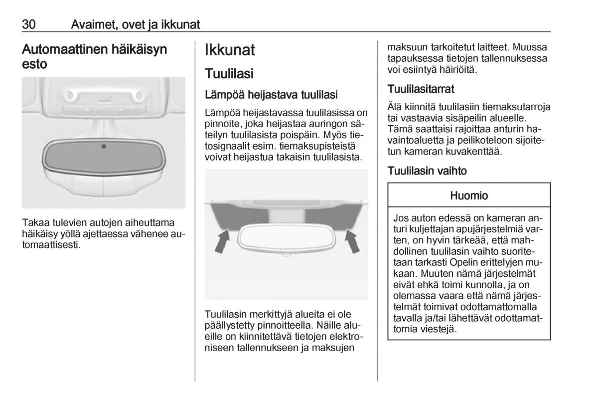 Opel Zafira C Tourer omistajan kasikirja / page 32