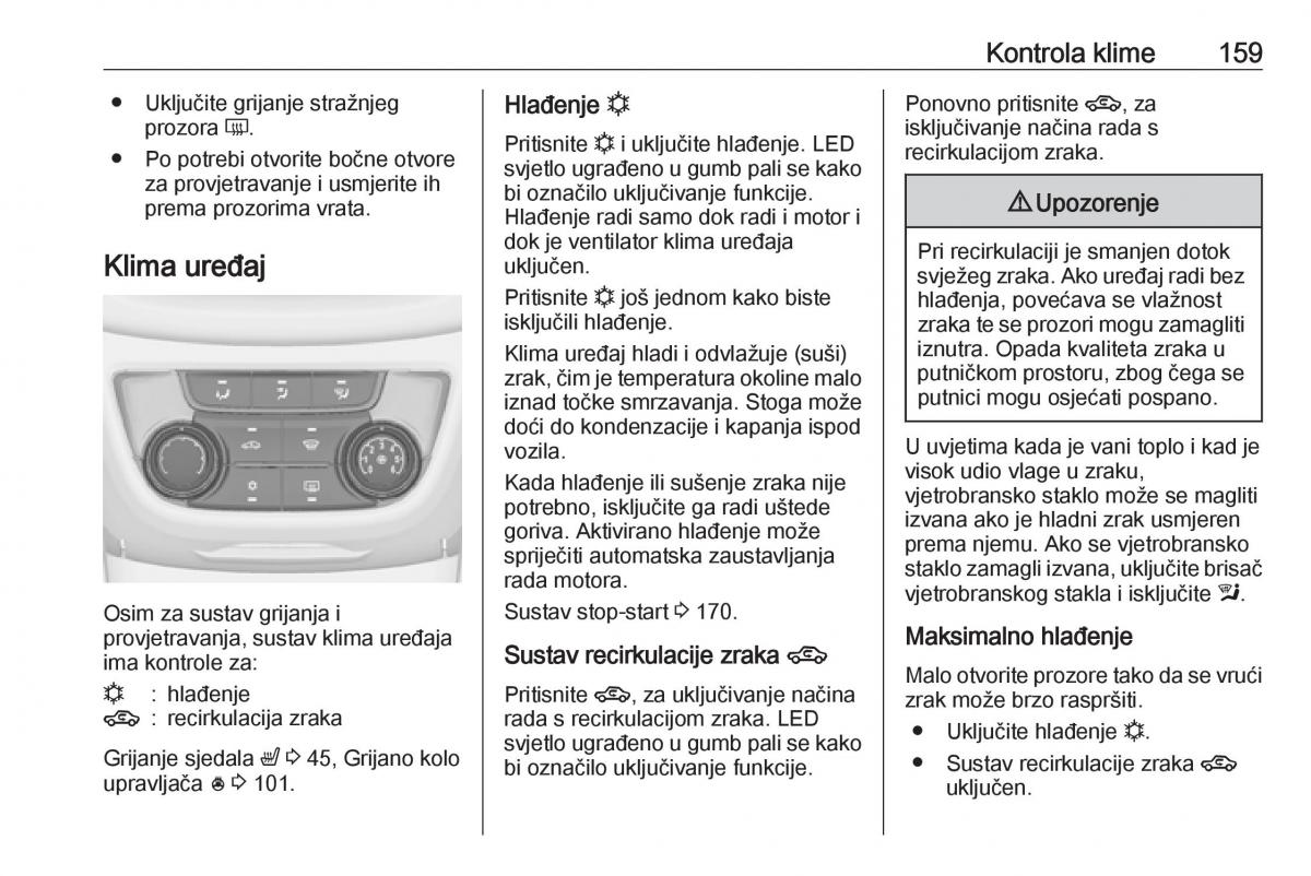 Opel Zafira C Tourer vlasnicko uputstvo / page 161