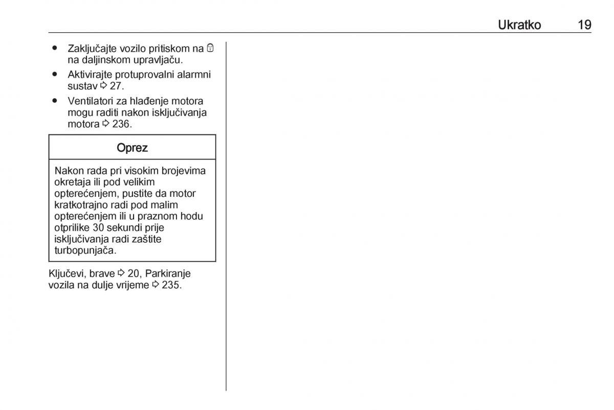 manual  Opel Zafira C Tourer vlasnicko uputstvo / page 21