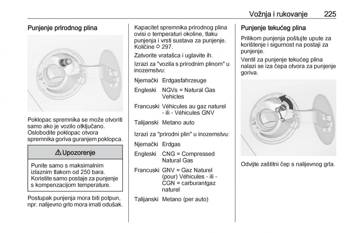 Opel Zafira C Tourer vlasnicko uputstvo / page 227