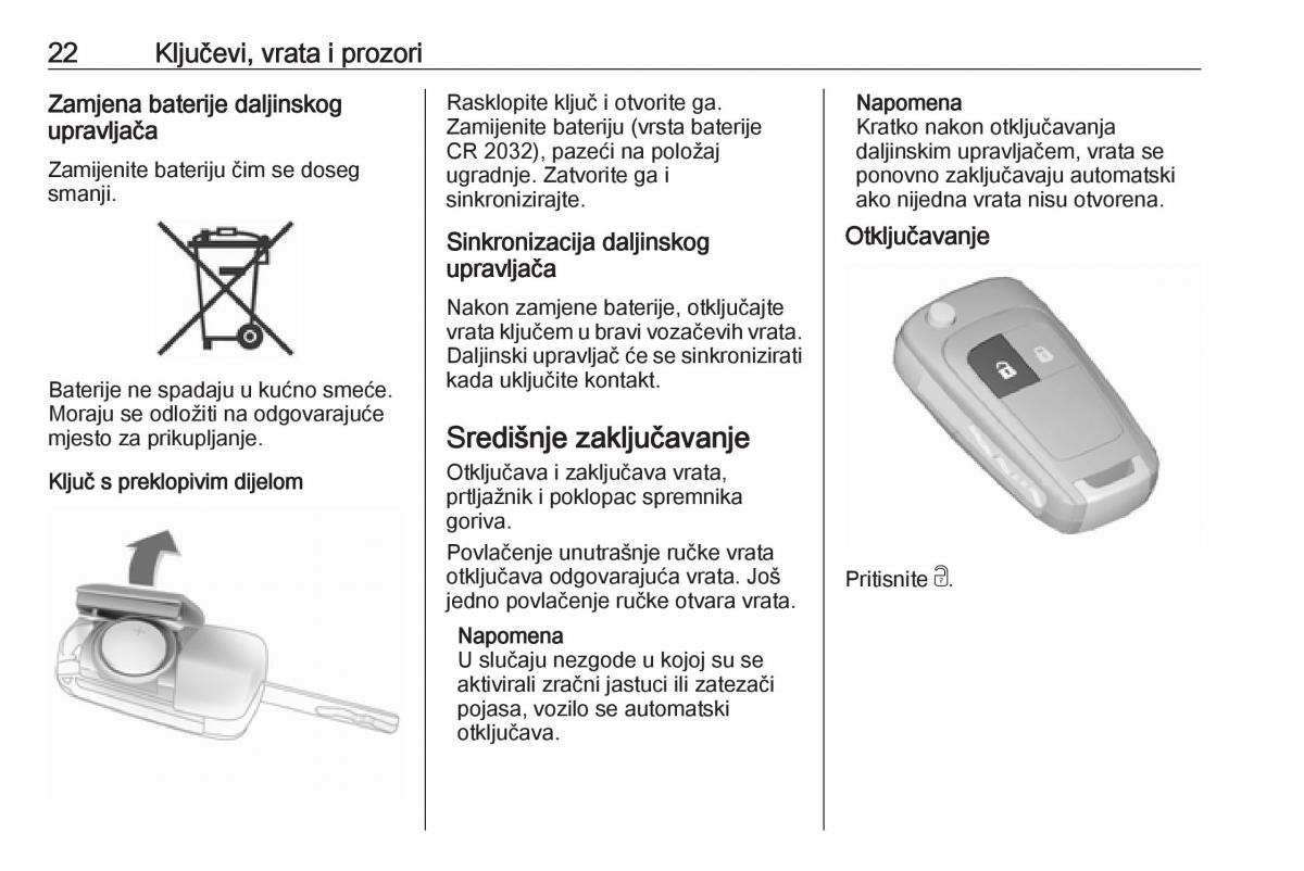 manual  Opel Zafira C Tourer vlasnicko uputstvo / page 24