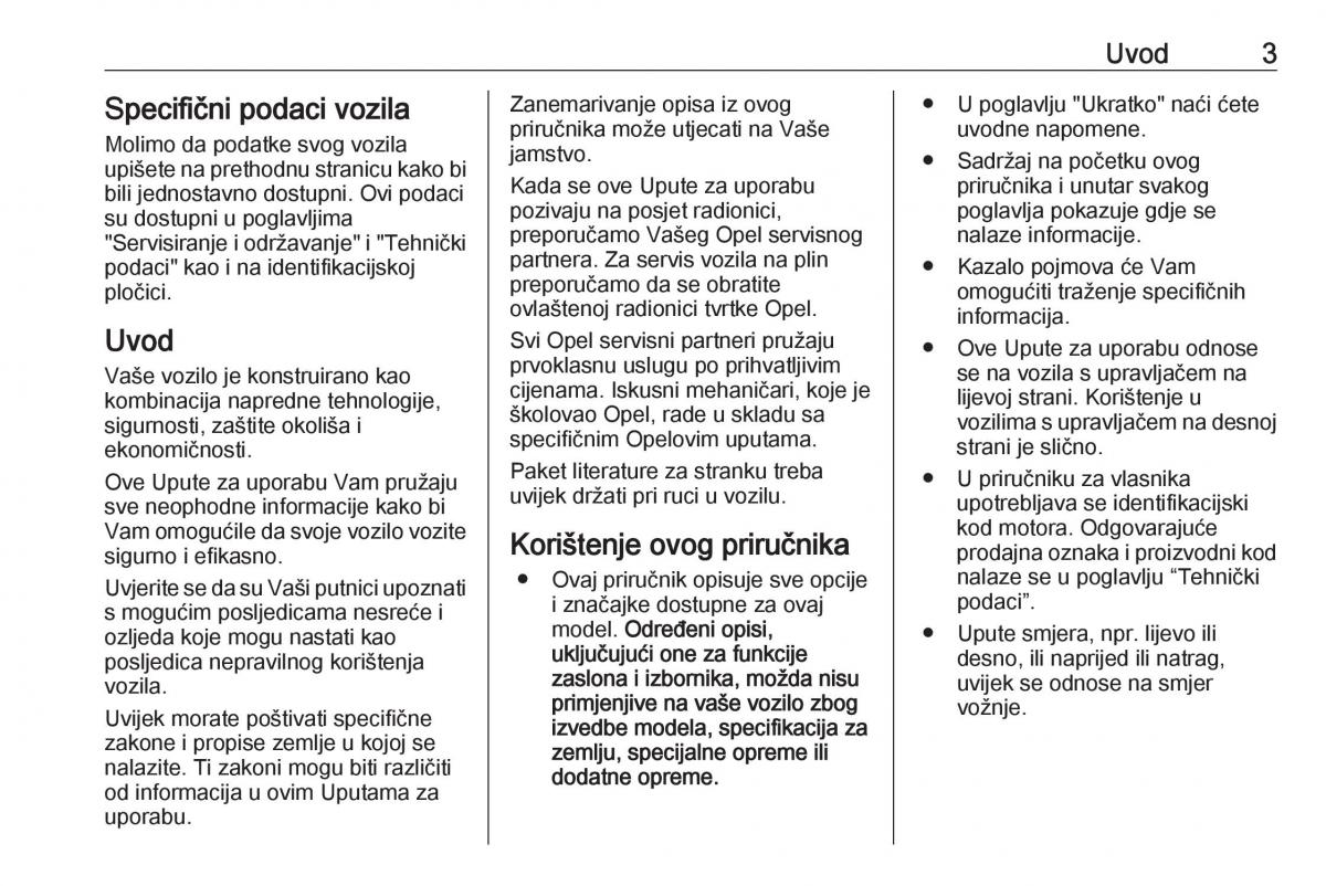 manual  Opel Zafira C Tourer vlasnicko uputstvo / page 5