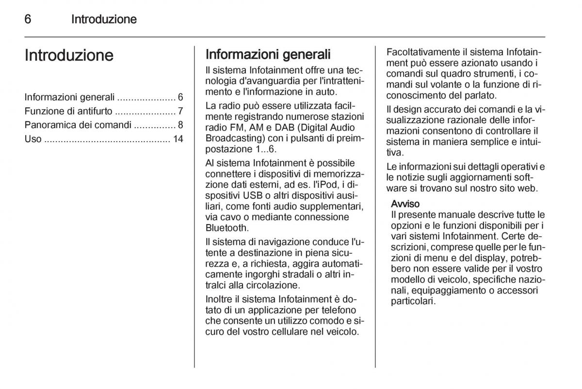 Opel Zafira C Tourer manuale del proprietario / page 6