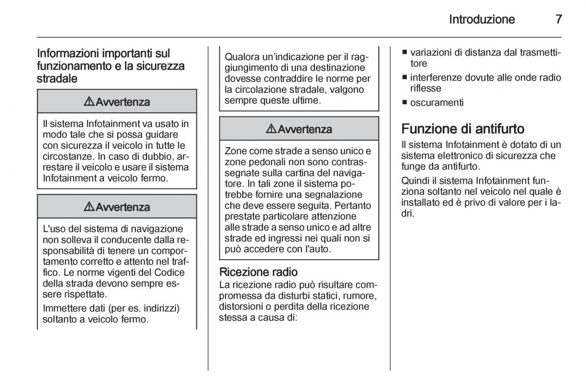 manual  Opel Zafira C Tourer manuale del proprietario / page 7