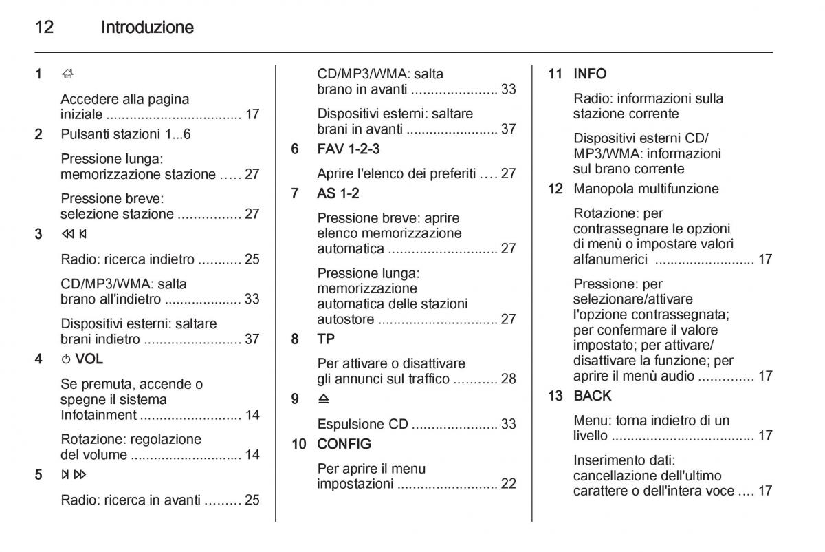 manual  Opel Zafira C Tourer manuale del proprietario / page 12