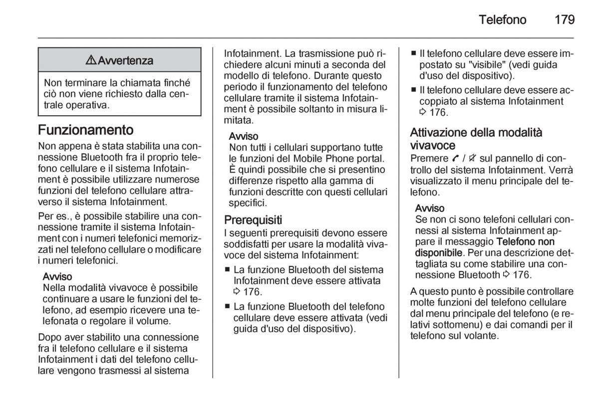 manual  Opel Zafira C Tourer manuale del proprietario / page 179