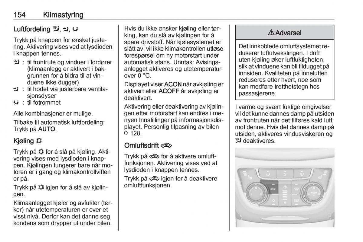 Opel Zafira C Tourer bruksanvisningen / page 156