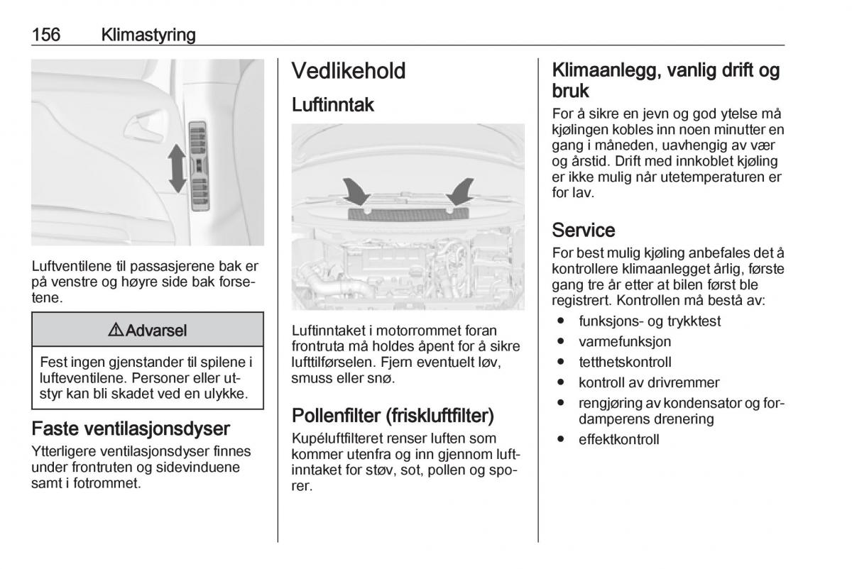 Opel Zafira C Tourer bruksanvisningen / page 158