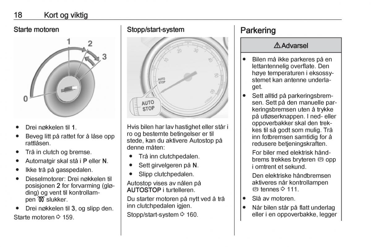 Opel Zafira C Tourer bruksanvisningen / page 20