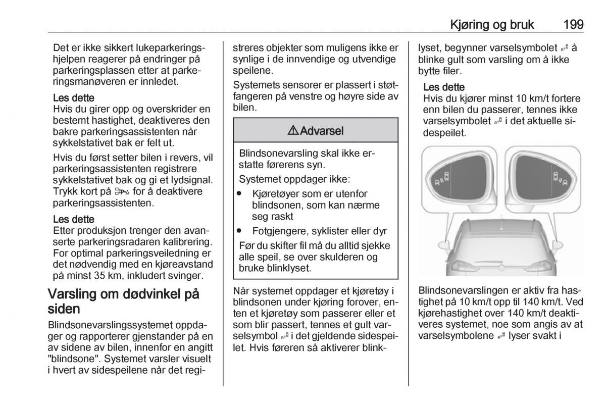 Opel Zafira C Tourer bruksanvisningen / page 201