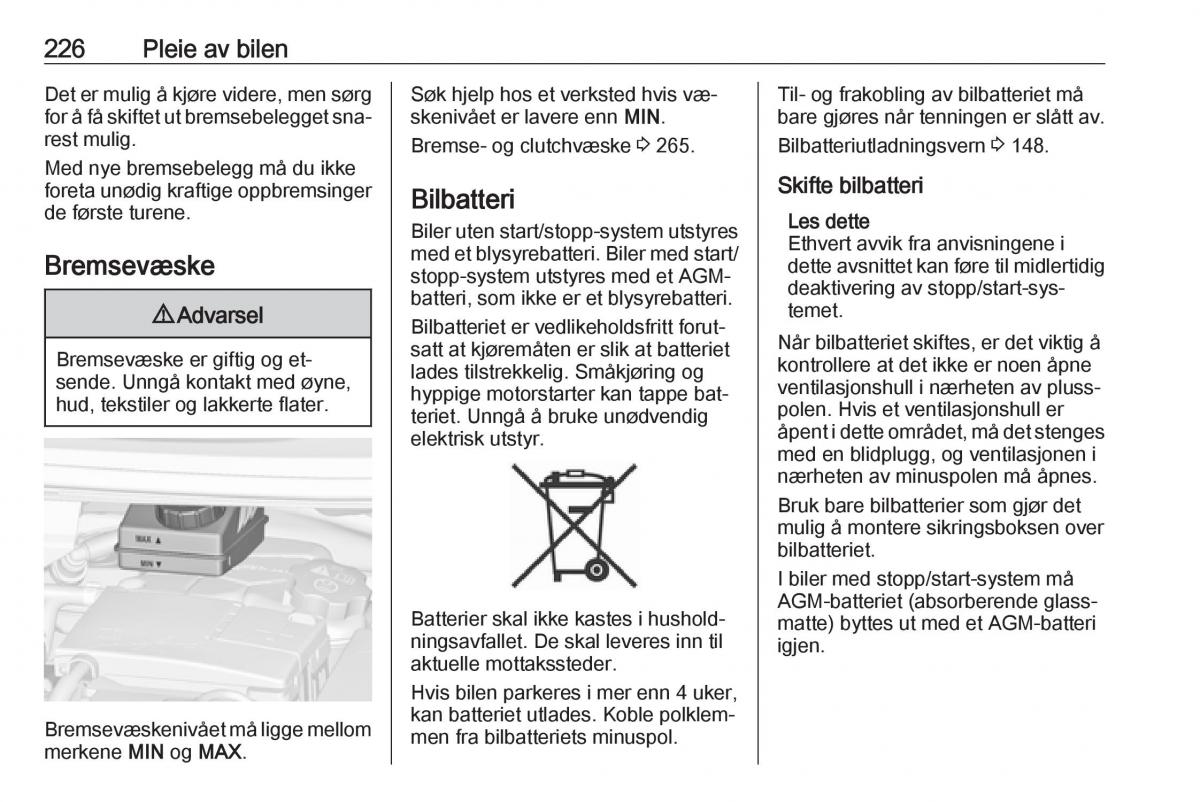 Opel Zafira C Tourer bruksanvisningen / page 228