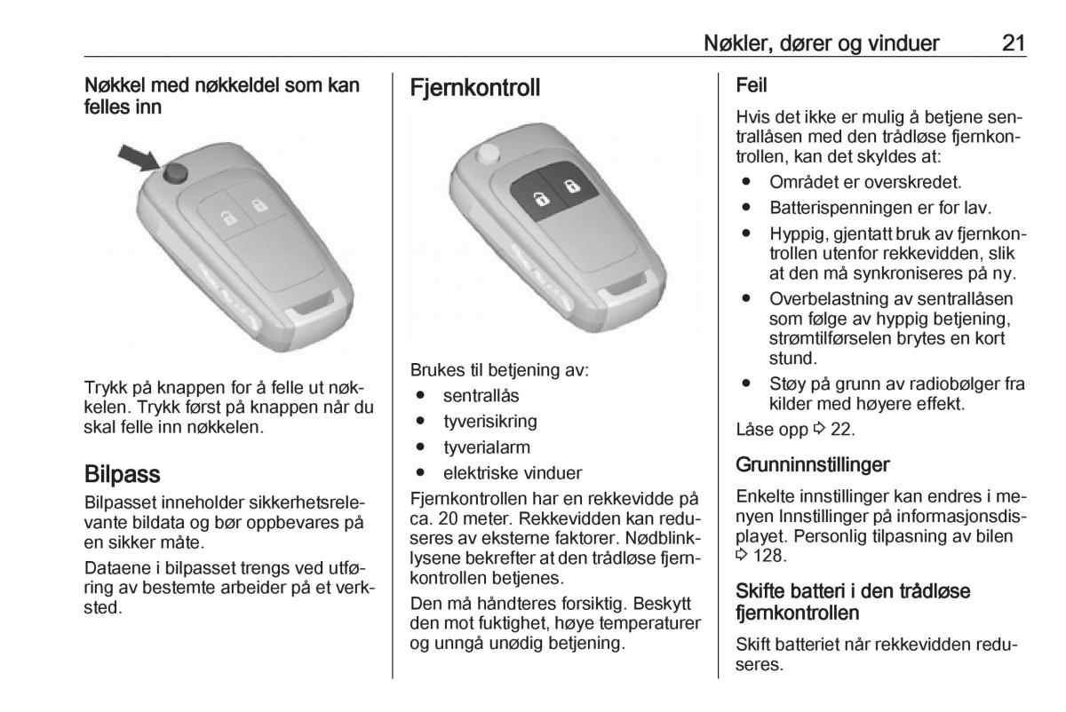 manual  Opel Zafira C Tourer bruksanvisningen / page 23