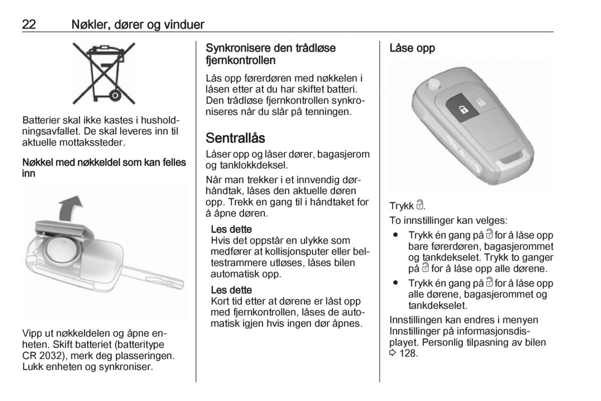 Opel Zafira C Tourer bruksanvisningen / page 24