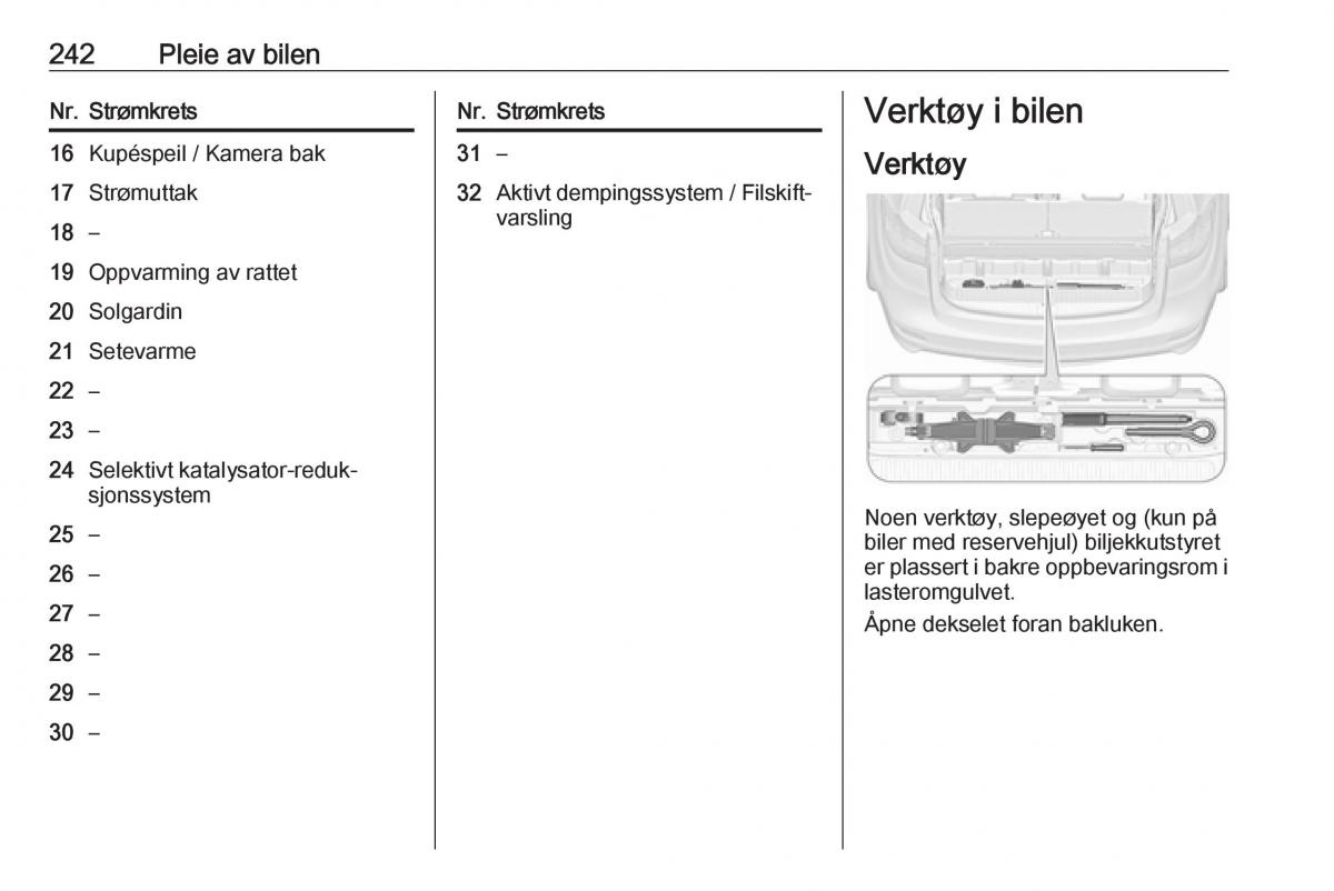 Opel Zafira C Tourer bruksanvisningen / page 244
