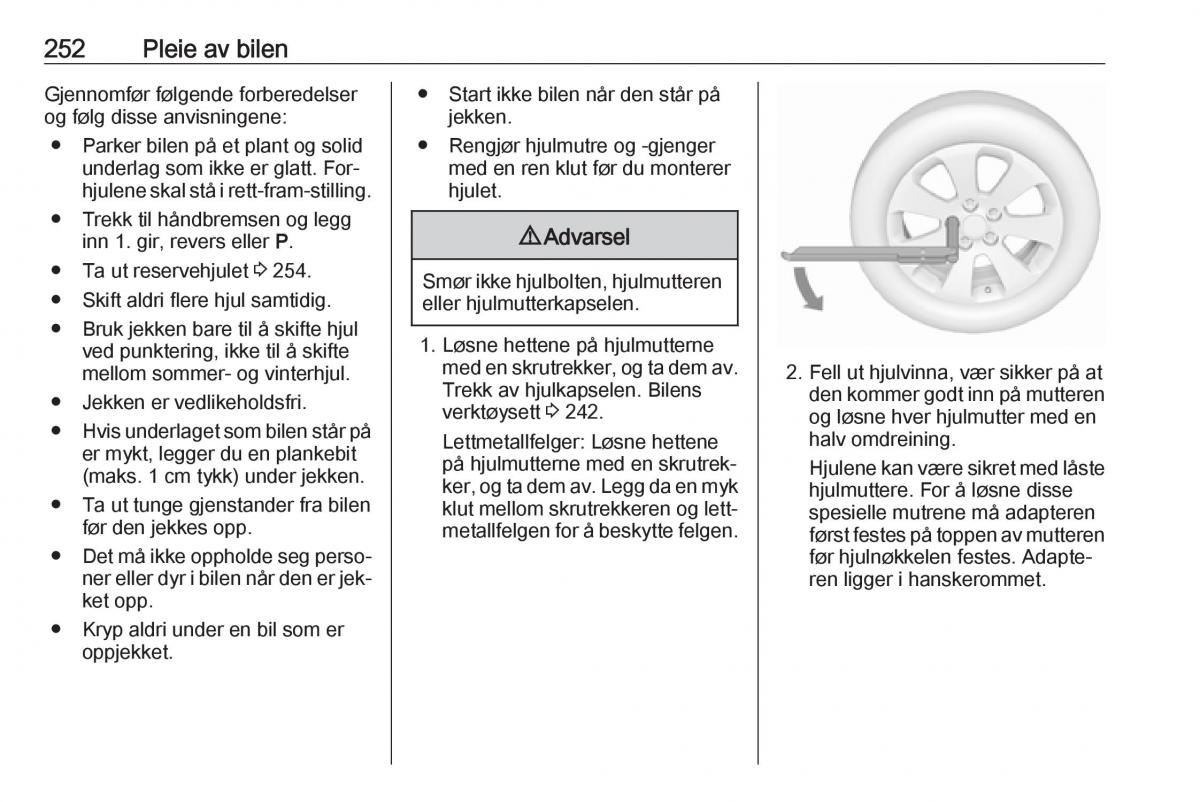 Opel Zafira C Tourer bruksanvisningen / page 254