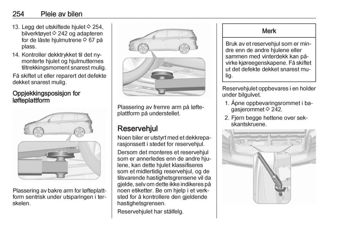 Opel Zafira C Tourer bruksanvisningen / page 256