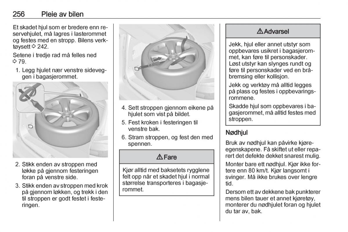 Opel Zafira C Tourer bruksanvisningen / page 258