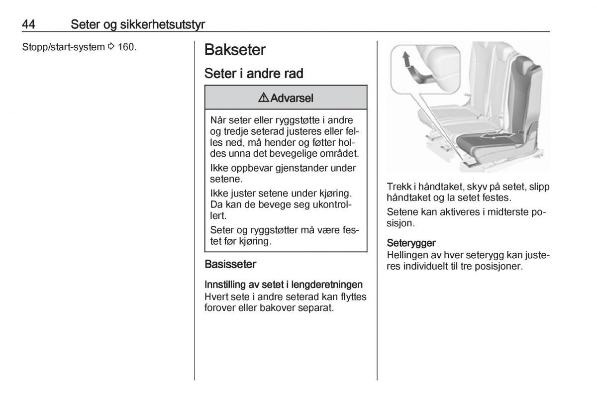 Opel Zafira C Tourer bruksanvisningen / page 46