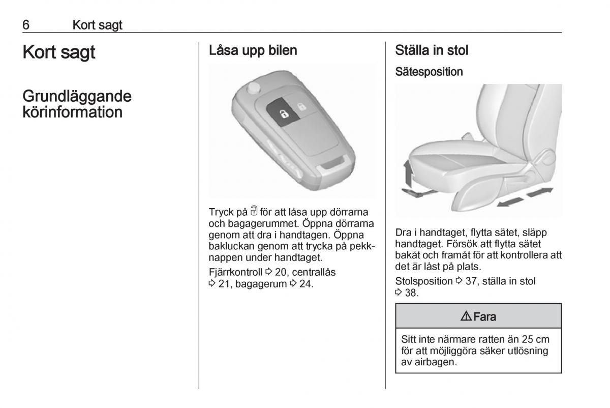 manual  Opel Zafira C Tourer instruktionsbok / page 8