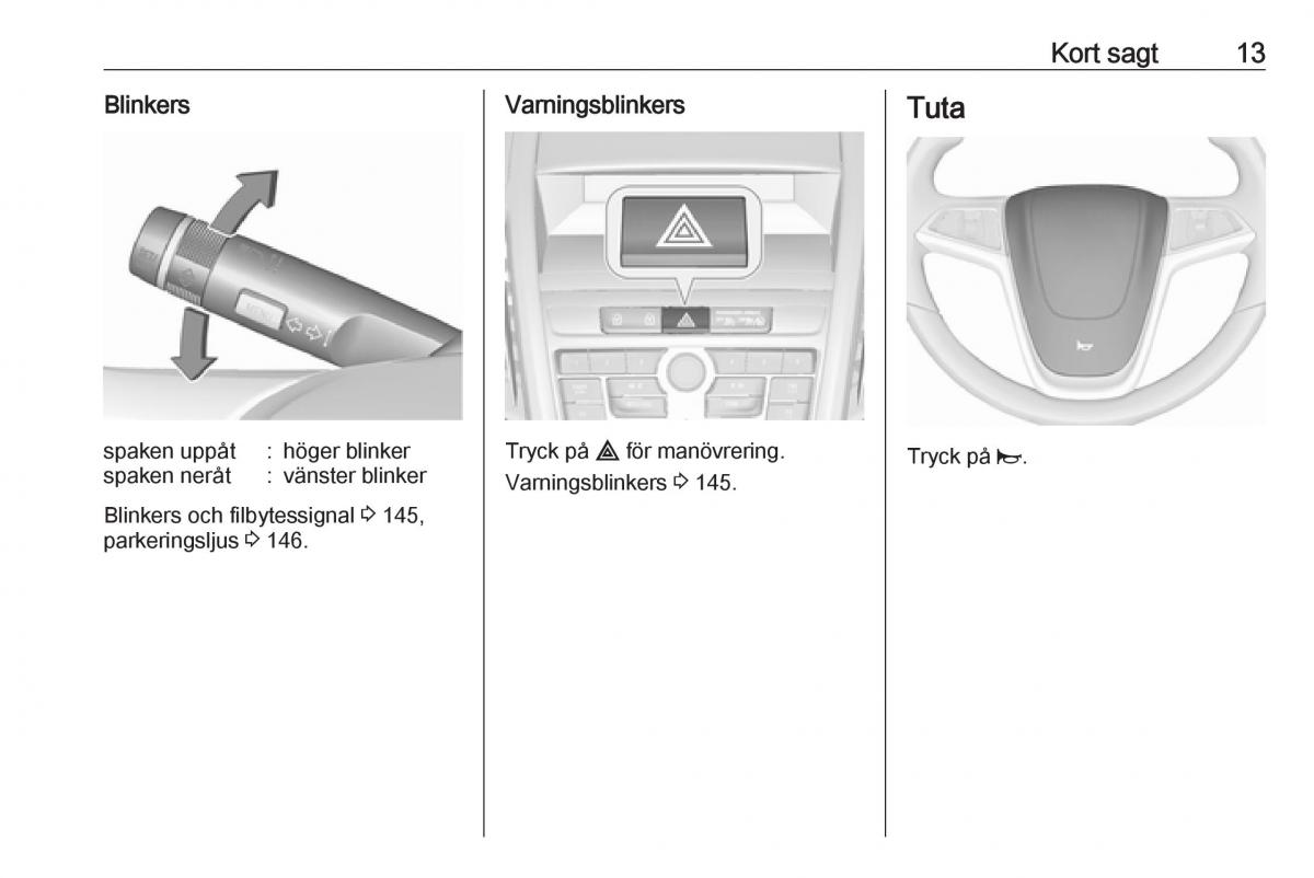 Opel Zafira C Tourer instruktionsbok / page 15