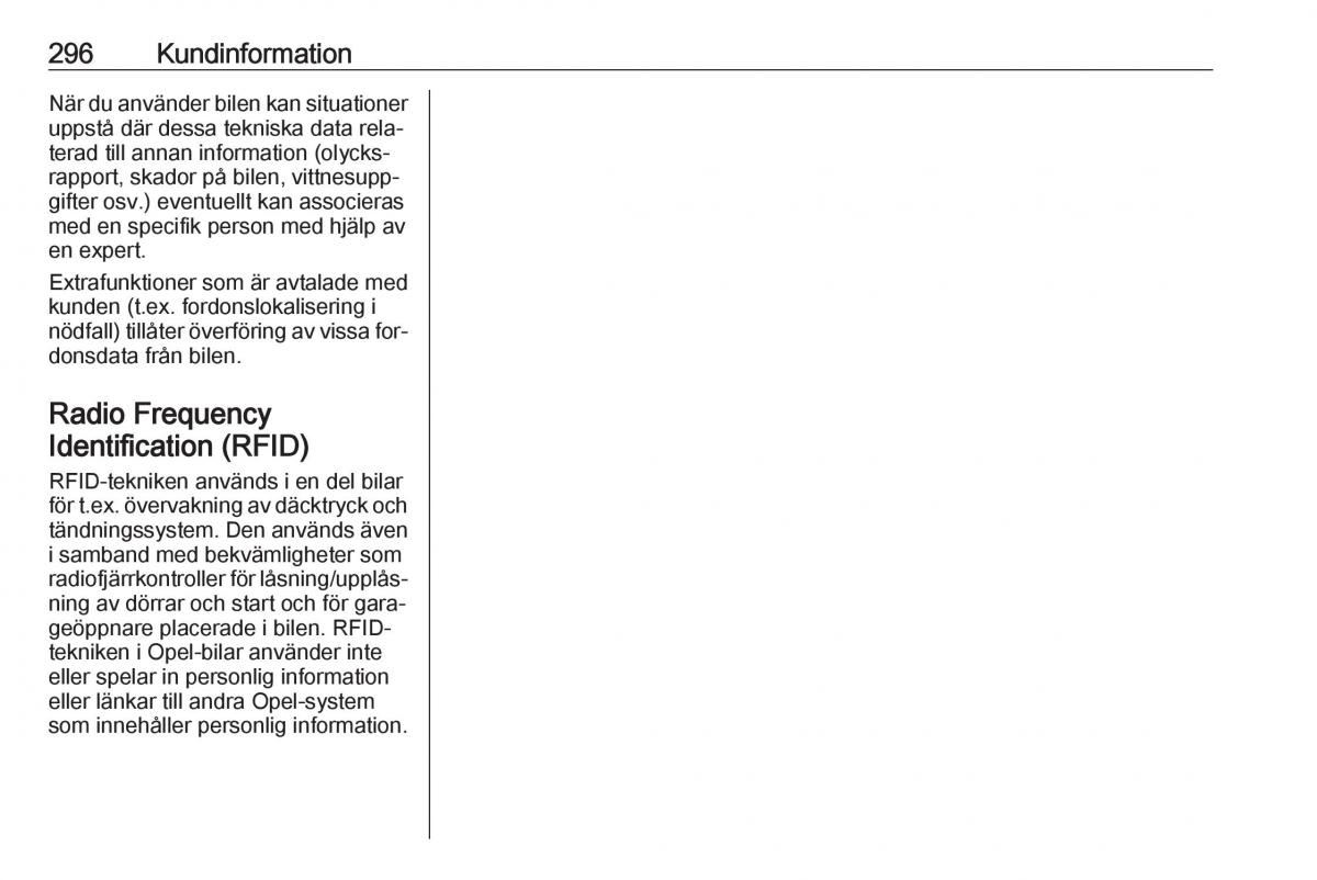 Opel Zafira C Tourer instruktionsbok / page 298