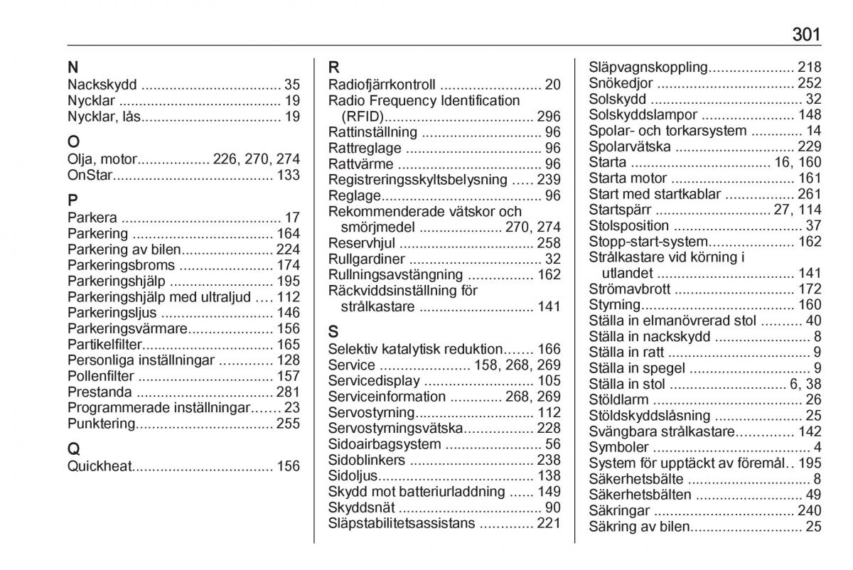 manual  Opel Zafira C Tourer instruktionsbok / page 303