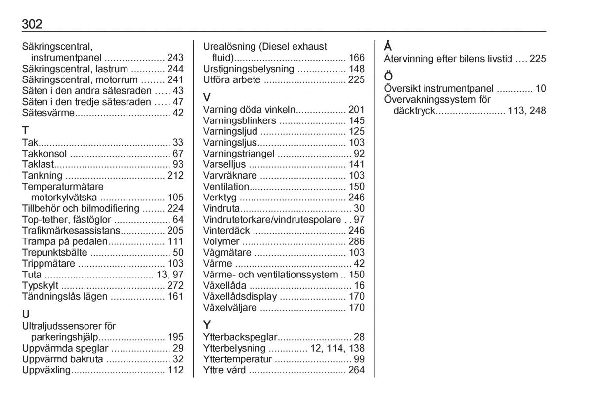 manual  Opel Zafira C Tourer instruktionsbok / page 304