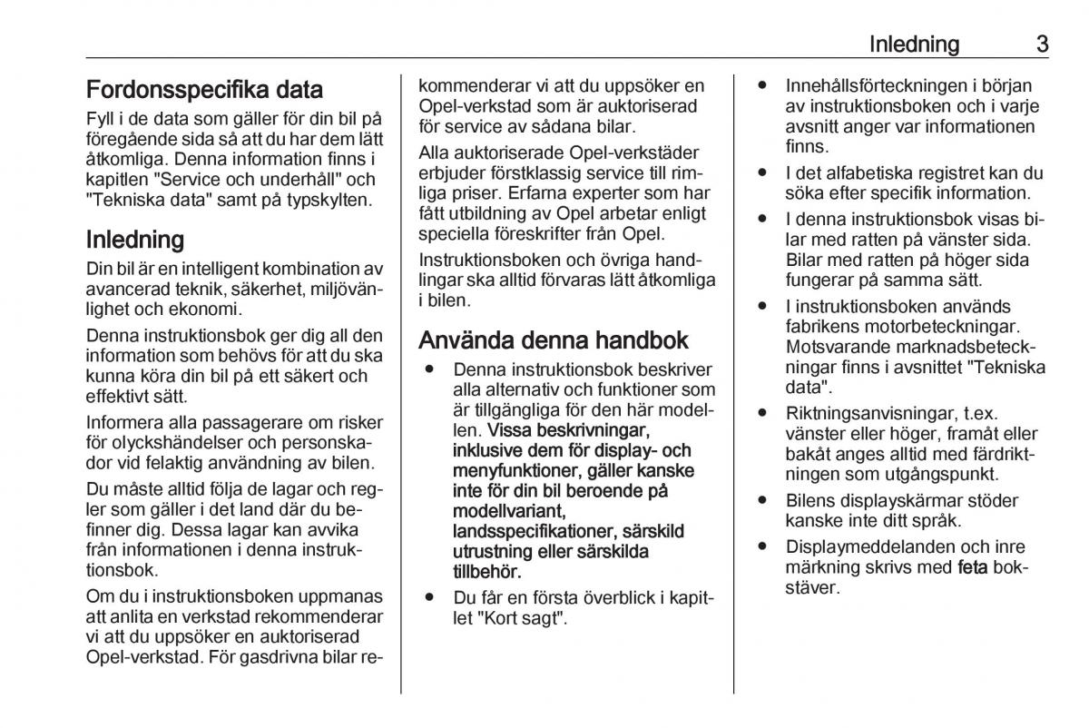 manual  Opel Zafira C Tourer instruktionsbok / page 5
