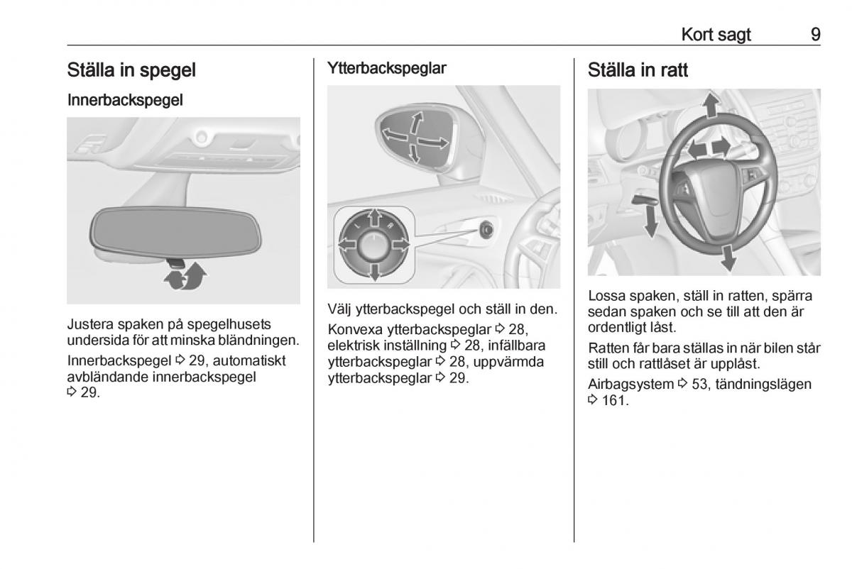 Opel Zafira C Tourer instruktionsbok / page 11