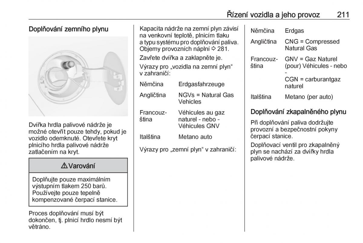 Opel Zafira C FL navod k obsludze / page 213
