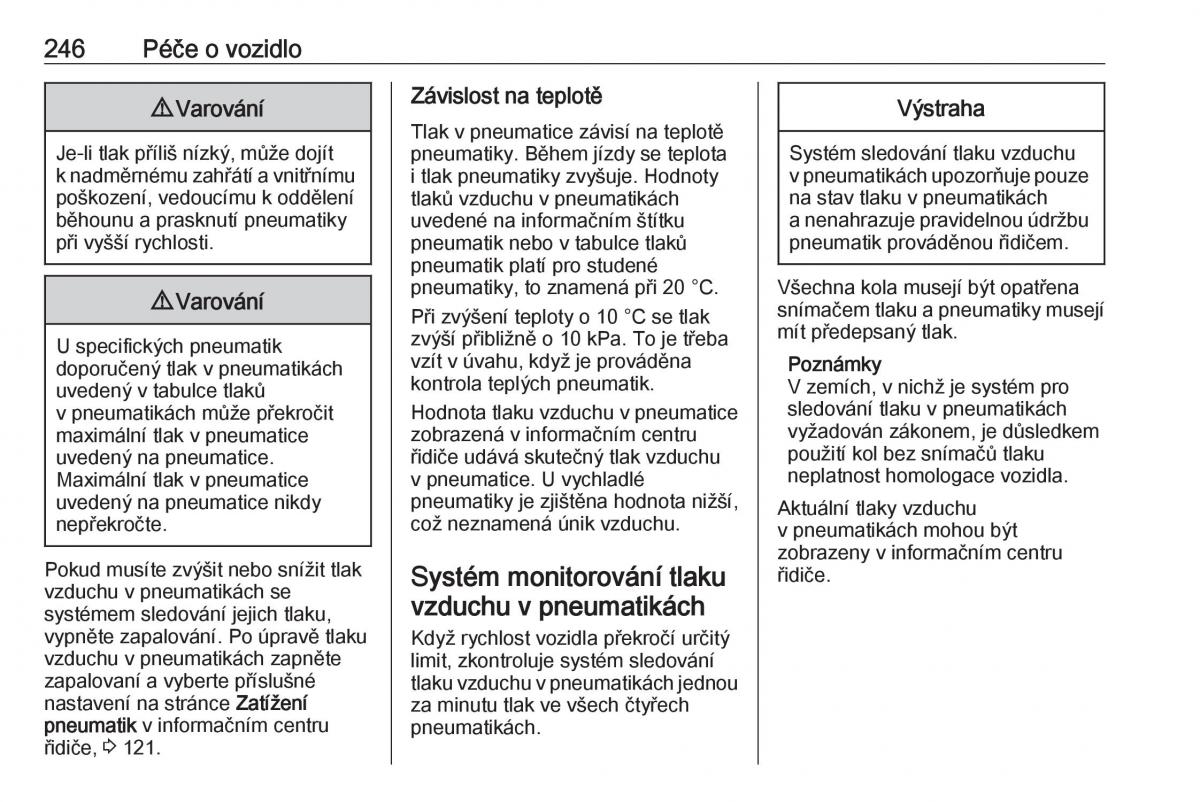 Opel Zafira C FL navod k obsludze / page 248