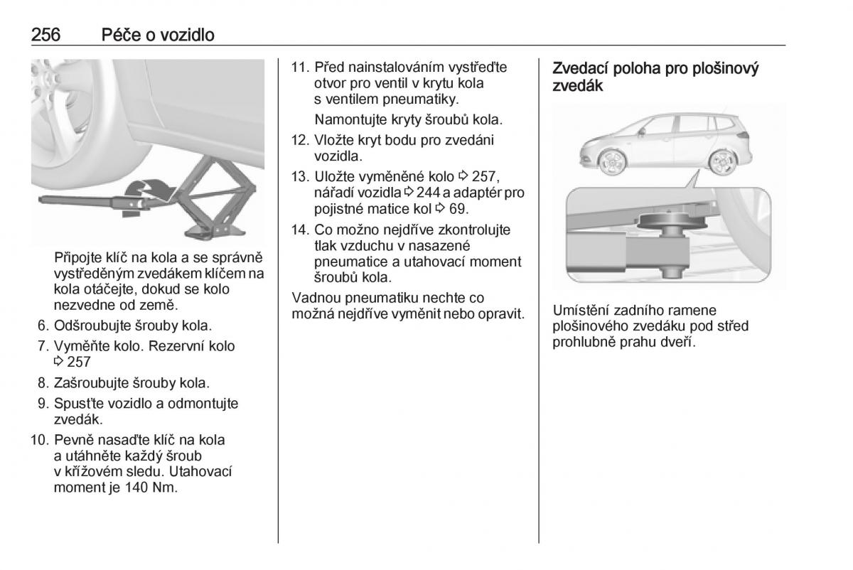Opel Zafira C FL navod k obsludze / page 258