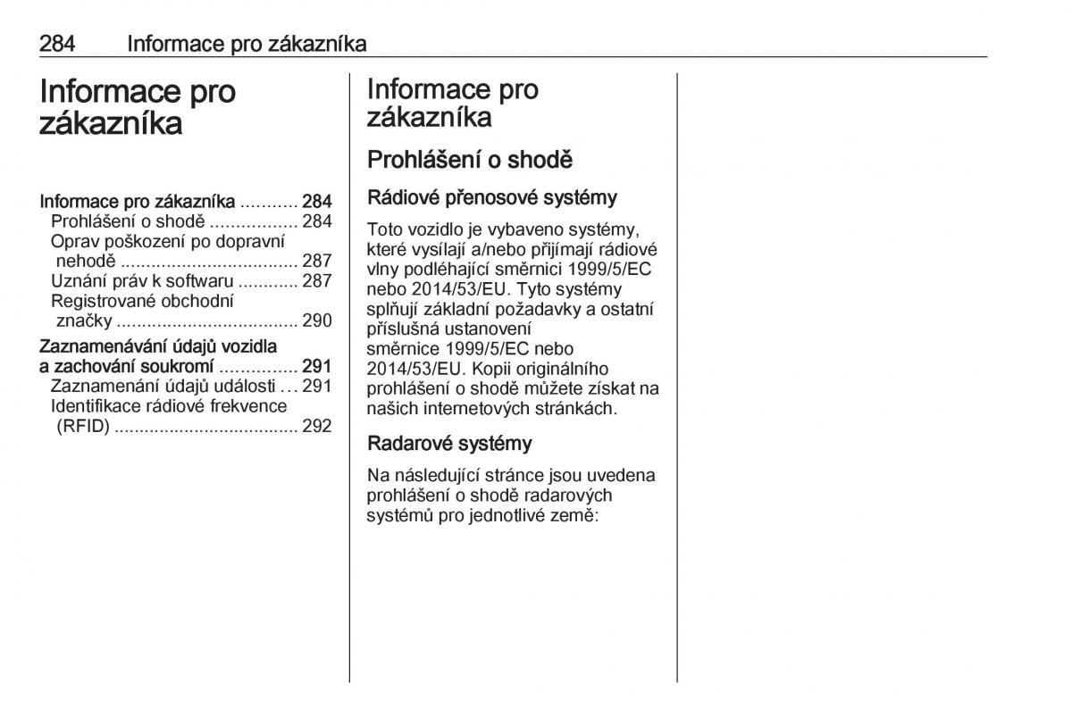 Opel Zafira C FL navod k obsludze / page 286