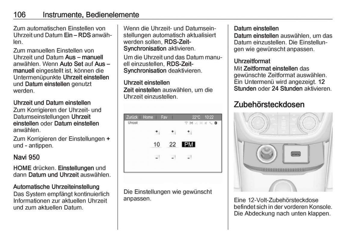 Opel Zafira C FL Handbuch / page 108