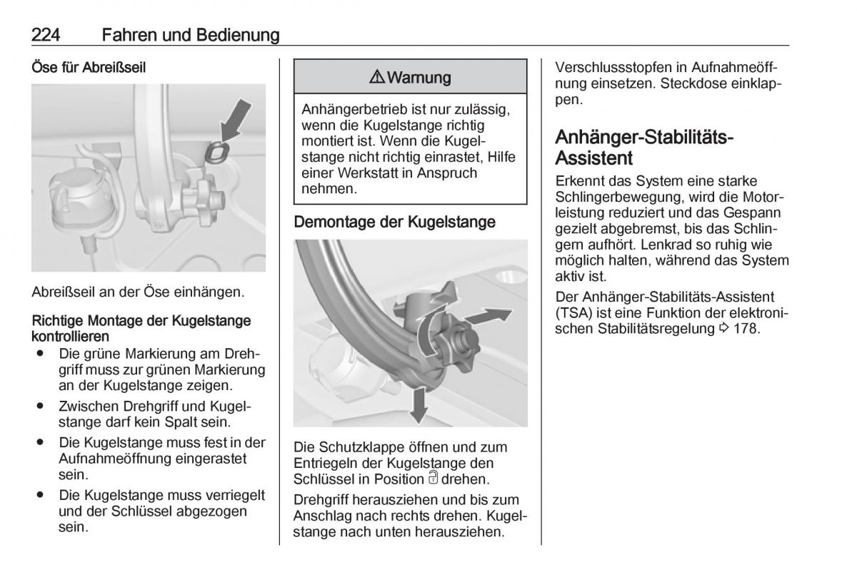 Opel Zafira C FL Handbuch / page 226