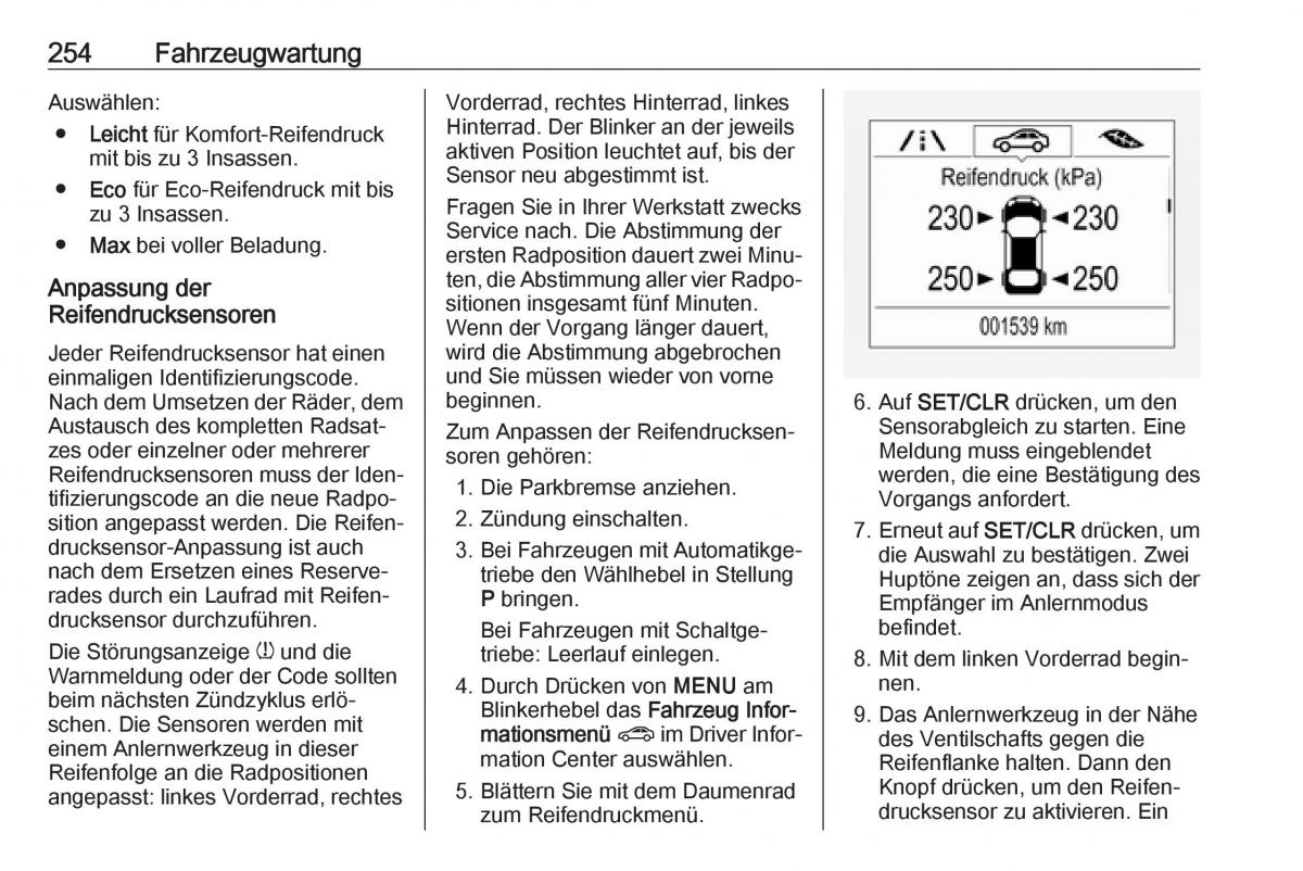 Opel Zafira C FL Handbuch / page 256