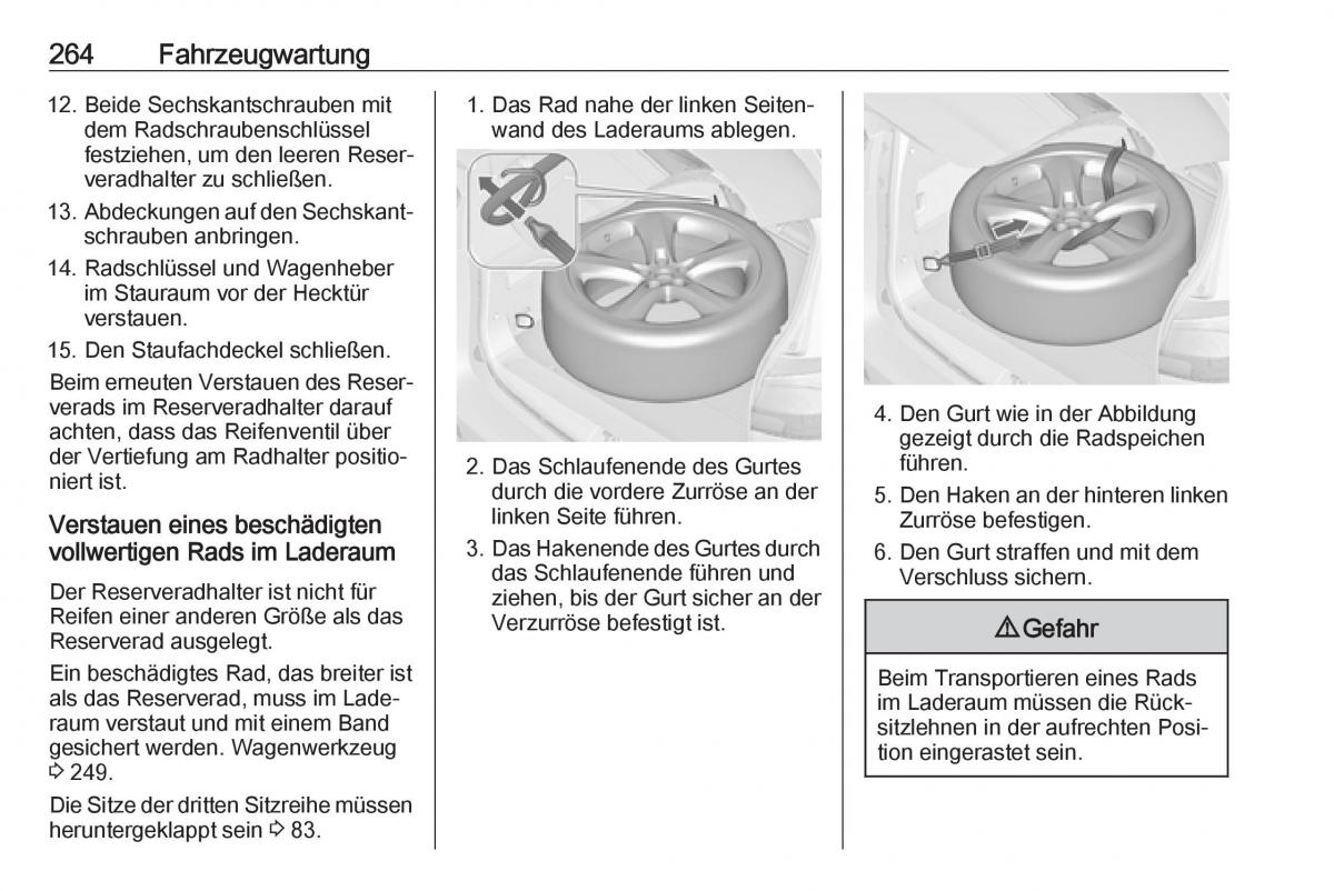 Opel Zafira C FL Handbuch / page 266