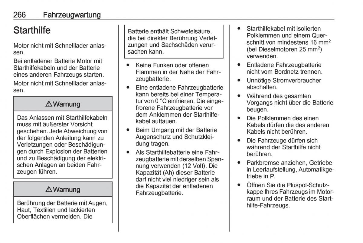 Opel Zafira C FL Handbuch / page 268